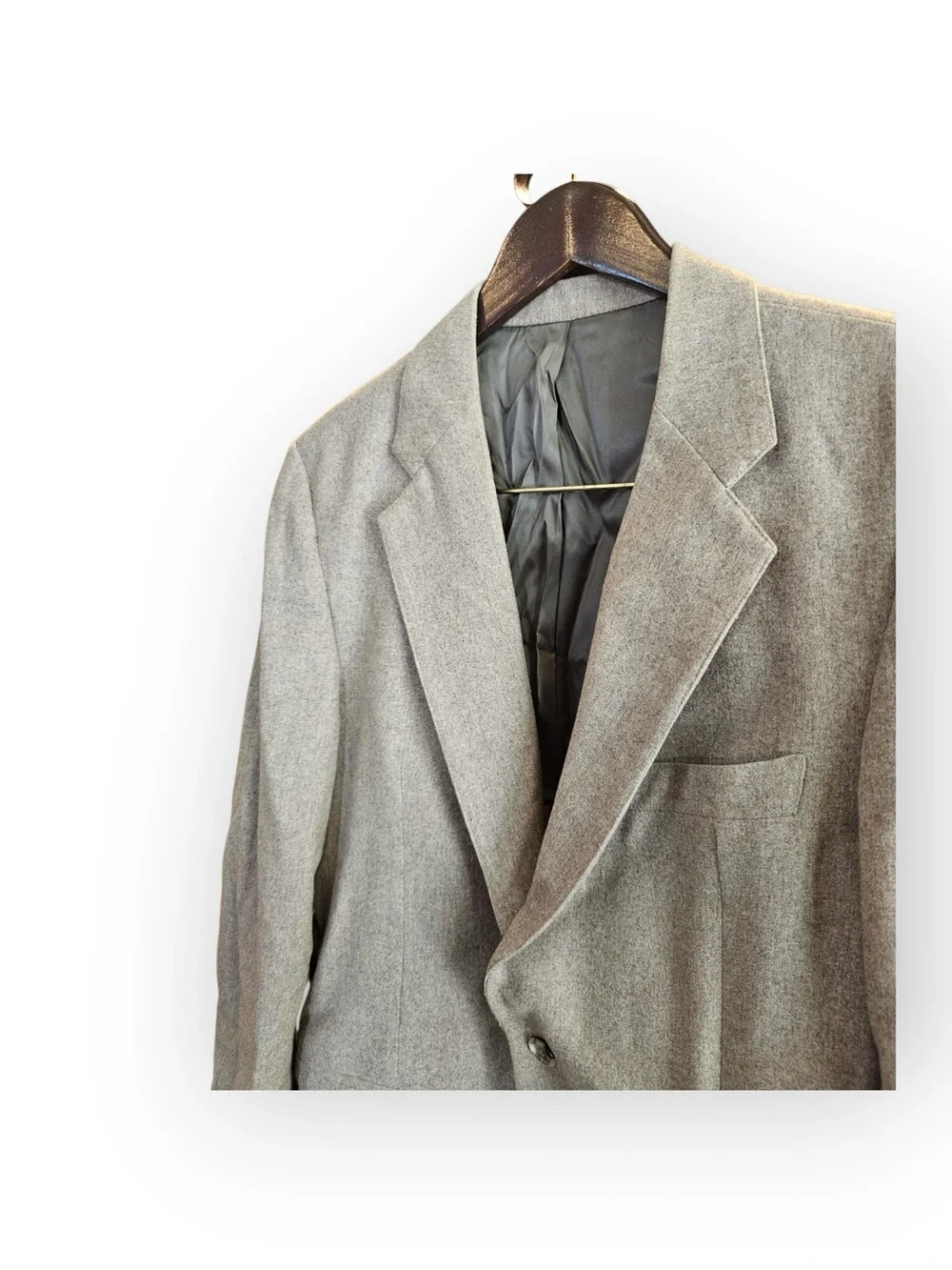 Vintage 38R Just For Men Shop Gray Wool Sport Coat Blazer 100% Pure Wool